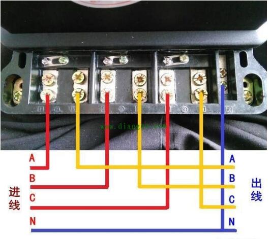 三相四線電子式電能表直通式如何接線？