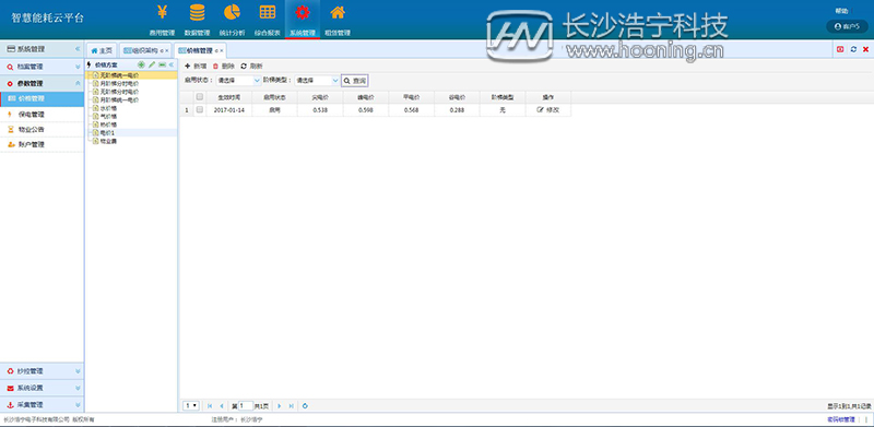 浩寧遠程預付費抄表系統后臺展示：系統管理篇